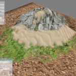 Terrain avec relief et textures