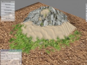 Terrain avec relief et textures